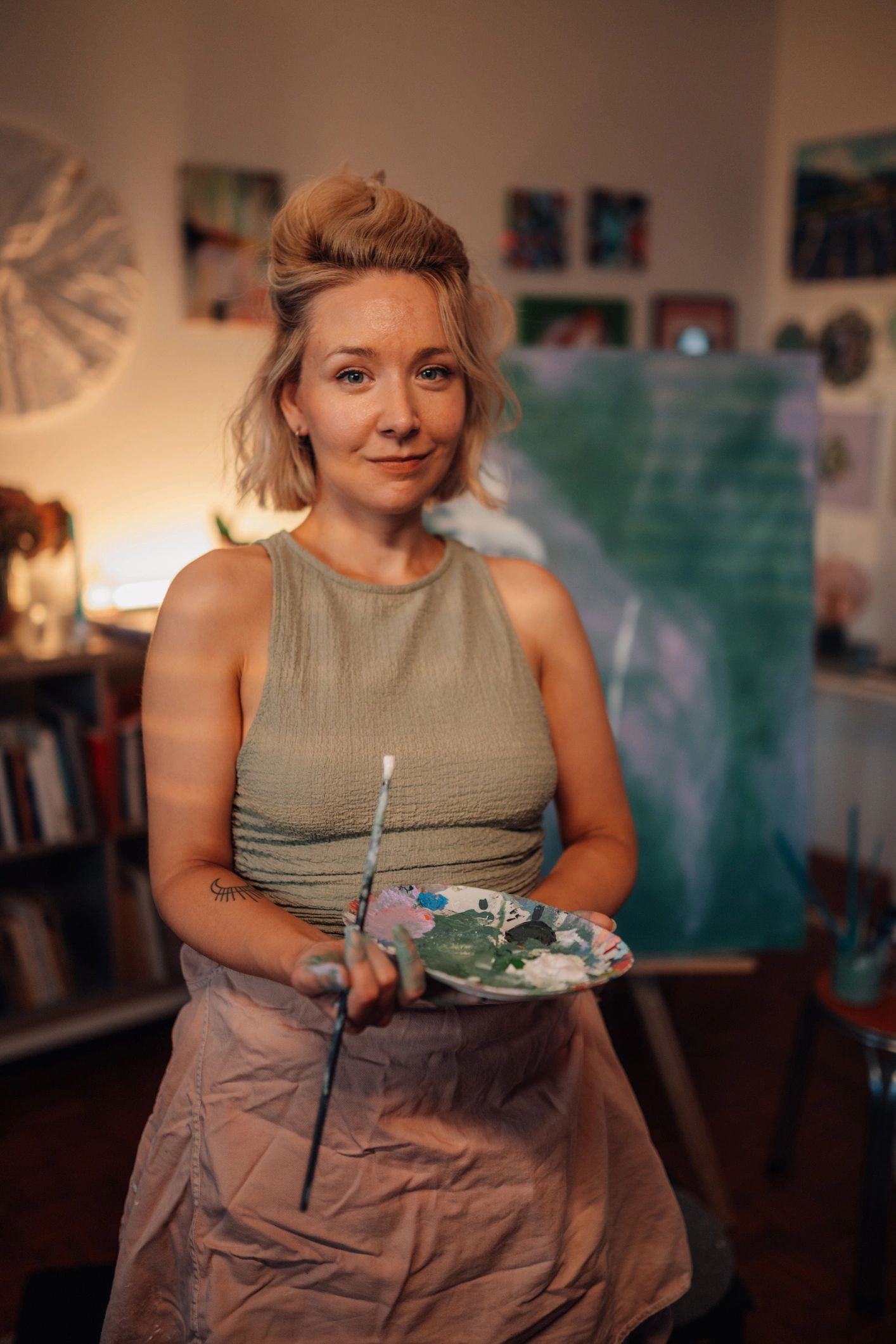Creative artist portrait in studio